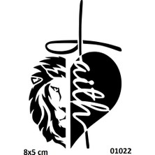 Airbrush Tattoo Faith Inanç Aslan Yapışkanlı Stencil Süsleme ve Boyama Kalıbı