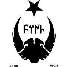 Airbrush Tattoo Göktürkçe Kartal Bayrak Yapışkanlı Stencil Süsleme ve Boyama Kalıbı