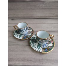 Konyax Seremony 4 Parça 2 Kişilik Porselen Türk Kahvesi Fincan Takımı