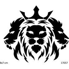 Airbrush Tattoo Aslanlar Yapışkanlı Stencil Süsleme ve Boyama Kalıbı