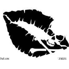 Airbrush Tattoo Iskelet Öpücüğü Yapışkanlı Stencil Süsleme ve Boyama Kalıbı