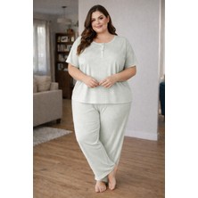Balis Pijama Battal Pamuklu Rahat Terletmez Şık Büyük Beden Kadın Pijama Takımı