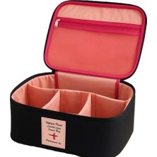 Hype Store Seyahat Tipi Bölmeli Makyaj Kozmetik Çantası Organizer (Siyah)