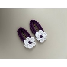 Winy Concept El Örgüsü Papatya Detaylı Çocuk ve Bebek Saç Tokası Seti - El Emeği Örgü Tokalar