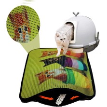 Hepta Collection Elekli Desenli Kedi Tuvalet Önü Paspası 60 x 45 cm Sepette Üç Kedi