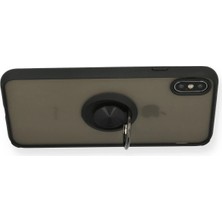 Olinea Newface Iphone Xs Kılıf Montreal Yüzüklü Silikon Kapak - Siyah