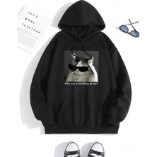 Neden Benimle Bakıyorsun? Baskı Hoody Erkekler Moda Rahat Kazak Basit Gevşek Kapşonlu Sonbaha