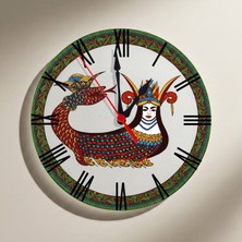 Zerya Orjinal Şahmaran Tasarımlı Duvar Saati - Orjinal Roma Rakamlı Şahmeran Saat