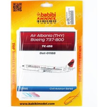 Babibi DAT-01188 1/144 Ölçek, Arnavutluk Hava Yolları (Türk Hava Yolları) Boeing 737-800, Dekal Çıkartma