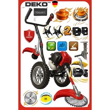 Deko Turkey X5800 Tekerlekli Benzinli Motorlu Ot Çalı Tırpanı Çim Biçme Makinesi Çift Çapa + Hali Yikama Aparat