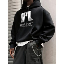 Endişelenmeyin Ben Teknik Destek'teniyim Baskılı Erkek Gençlik Üstleri Cepli Retro Kapüşonlu