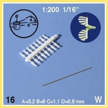 Schulcz 83311-6 1/200 Ölçek, Döner Basamaklar -Beyaz -54/100 Mm-1