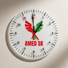 Zerya Amedspor Motifli Duvar Saati - Amed Spor Saati