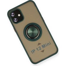 Starseven Newface Iphone 12 Kılıf Montreal Yüzüklü Silikon Kapak - Yeşil
