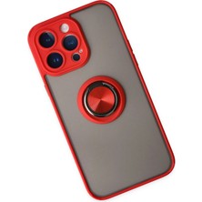 Starseven Newface Iphone 14 Kılıf Montreal Yüzüklü Silikon Kapak - Kırmızı
