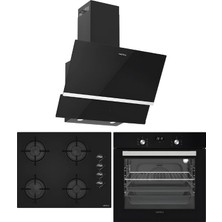 Hafele Luce Siyah Ankastre Set 5 (Luce Ocak + Luce Fırın + Luce Davlumbaz)