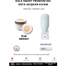 Gala Smart  Orta Akışkan Kıvamlı Gala Protez Tırnak Jeli No:01 Rakı Beyazı - 15 ml