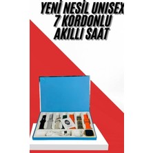 7 Kordonlu Unisex Akıllı Saat Çoklu Kordon Seçeneği Amoled Ekran