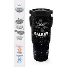 Coral High Siyah Galaxy Desenli Pipetli ve Direkt Içim Çelik Termos 900 ml 38713