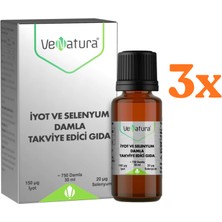  venatura ıyot + selenyum 30 ml damla - 3 adet (toplam 90 ml) - dezenfektan hediyeli (%72 alkol)