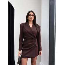 Esra Helvacı Vatkalı Pile Detay Ceket Elbise