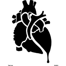 Airbrush Tattoo Kalp Organ Yapışkanlı Stencil Süsleme ve Boyama Kalıbı