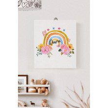 Lilabio Isme Özel Çocuk Odası Kanvas Tablo Gökkuşağı (17X21 Cm)