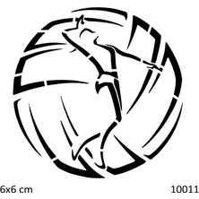 Airbrush Tattoo Voleybol Topu Yapışkanlı Stencil Süsleme ve Boyama Kalıbı