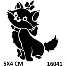 Airbrush Tattoo Sevimli Kedi Stencil Süsleme ve Boyama Kalıbı