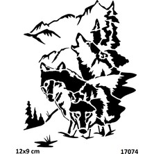 Airbrush Tattoo Bozkurt Obası Modeli Yapışkanlı Stencil Süsleme ve Boyama Kalıbı