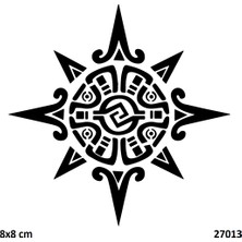 Airbrush Tattoo Sembolik Pusula Yapışkanlı Stencil Süsleme ve Boyama Kalıbı