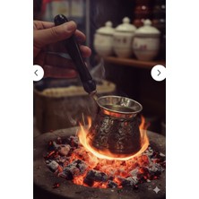 Efsoon Organics Geleneksel Motifli Bakır/silver Görünümlü 3 Kişilik Kahve Cezvesi – El Işlemeli Şık Tasarım