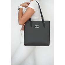 Silver & Polo SP1096 Kadın Omuz Çantası Petek Antrasit-Siyah