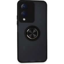 Bodrum Ekipman Vivo Y17S Kılıf Montreal Yüzüklü Silikon Kapak - SIYAH-(5796) - VOANFD3704-5007