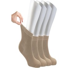 Ozzy Socks Kadın 4 Çift Bambu Lastiksiz Sıkmayan Diabetik Bilek Çorap