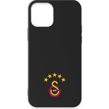 iPhone 12 Uyumlu Galatasaray 5 Yıldız Arma Siyah Silikon Lisanslı Telefon Kılıfı