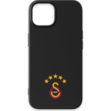 iPhone 14 Uyumlu Galatasaray 5 Yıldız Arma Siyah Silikon Lisanslı Telefon Kılıfı