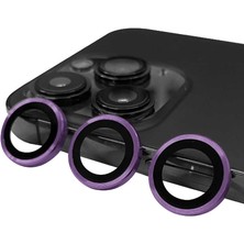 Zore iPhone 14 Pro Uyumlu Zprb Cl-07 Kamera Lens Koruyucu-Derin Mor