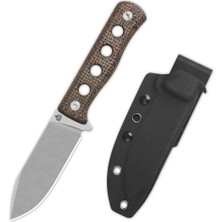 Qsp Canary | Koyu Kahverengi Mikarta Sap | CR8MO2VSI(DC53) Çelik Bıçak | QS155-A1