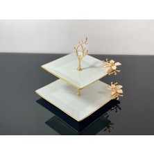 Atabey Home Kare Kurabiyelik/sunumluk Papatya Beyaz Kütahya Porselen