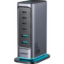 Hype Store 65W Gan Çok Portlu Şarj Istasyonu, 4 Usb-A Portu, 2 Usb-C Portu, 1,5 M Kablo