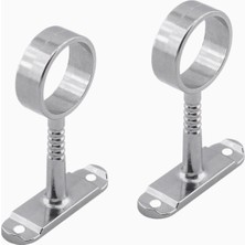 Hype Store BADEM10 Askı Flanşı Oval Dolap Boru Sabitleme Kıyafet Elbise Askı Flanş Aparatı Krom 75X25 mm (2 Ade