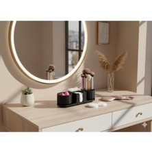 MisterionStudio Minimal Makyaj Organizer Seti | Fırçalık – Pamukluk – Süngerlik Masaüstü Kozmetik Düzenleyici
