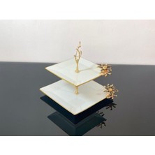 Atabey Home Porselen Kare Kurabiyelik/sunumluk Papatya Siyah Kütahya Porselen