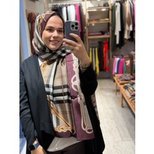 Vavelli Halat Desen Bordo Twill Ipek Şal