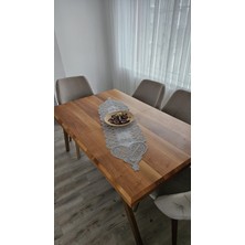 Zesa Home Lüks Fransız Dantelli Keten Gardeya Runner