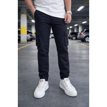 Lorda Giyim Erkek Pantalon Liktalı Kargo Cepli Yuksek Bel Fermuarlı Lastik Paça