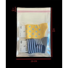 Hg Ambalaj 150 Adet 20X30 cm Bantlı Şeffaf Opp Jelatin Poşet ( 20X25*5 Cm)
