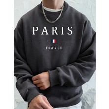 Paris Fransa Bayrağı Baskılı Erkek Kapüşonlu Üstleri Sonbahar Büyük Beden Sweatshirt Hip Hop