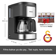 Karaca Paslanmaz Çelik Detaylı Filtre Kahve ve Çay Makinesi Inox Just Coffee Aroma 2 In 1
